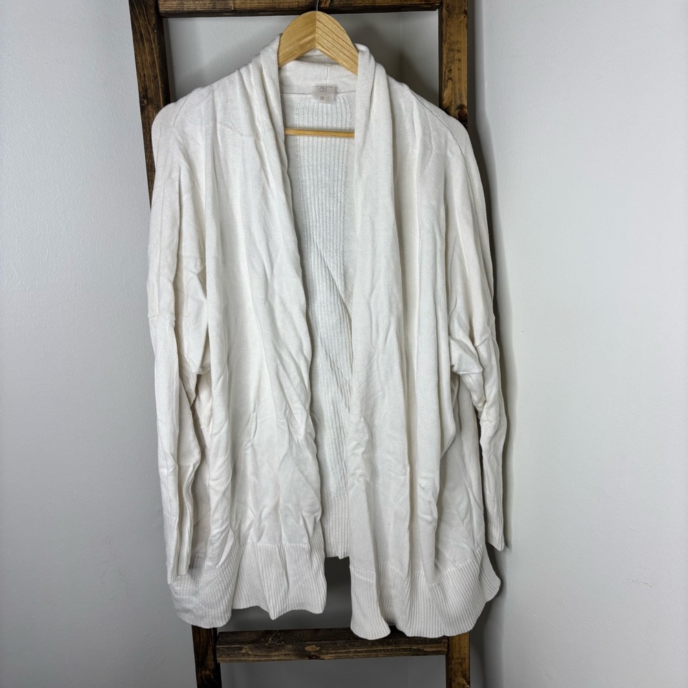 Calia Cozy White Cardigan 1X